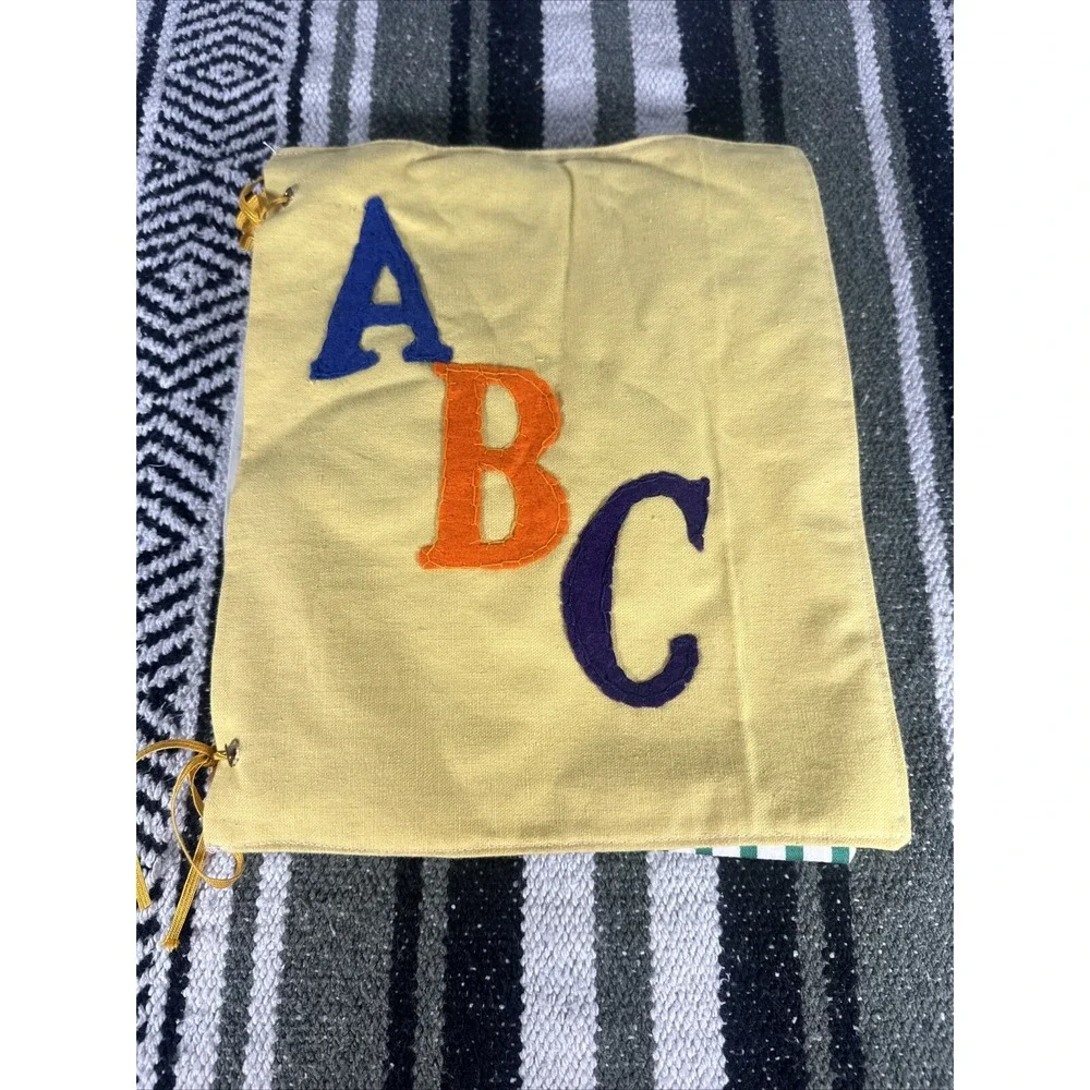 Vintage Gender Neutral‎ Handmade Fabric Quilted Sewn ABC Book for Toddler Child